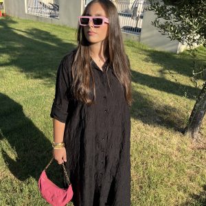 ENSEMBLE PANTALON ET TUNIQUE AVEC BRODERIES NOIR
