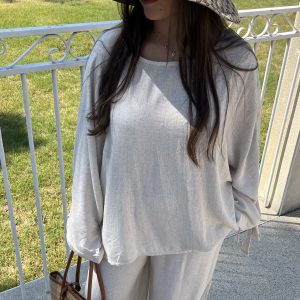 ENSEMBLE PANTALON ET HAUT EN LIN